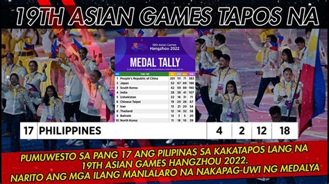 PH finishes 17th in Asian Games .